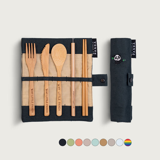 Bamboo Eco-Dining Kit: Cutlery, Chopsticks, & Straw Set